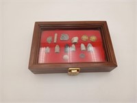 14 Civil War Relics Bullets Military button & Case