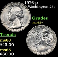 1976-p Washington Quarter 25c Grades GEM+ Unc