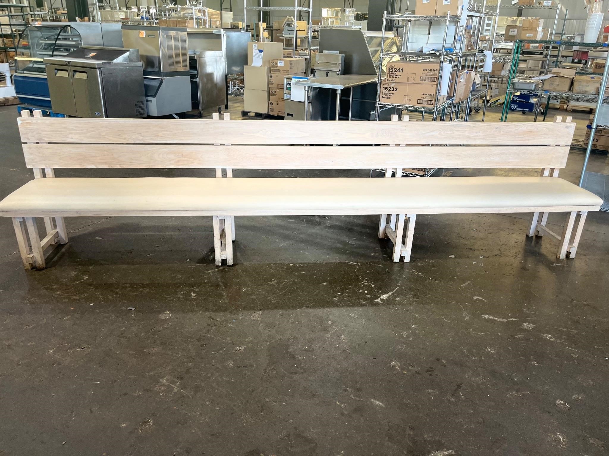 12 ft Wood Padded Bench