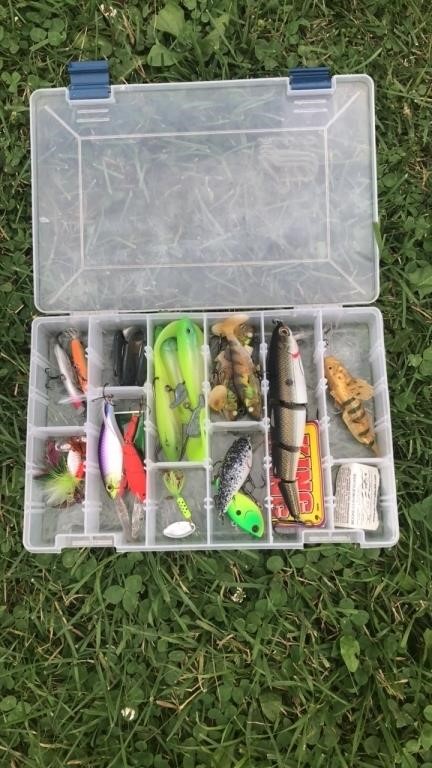 Fishing tackle box and contents
