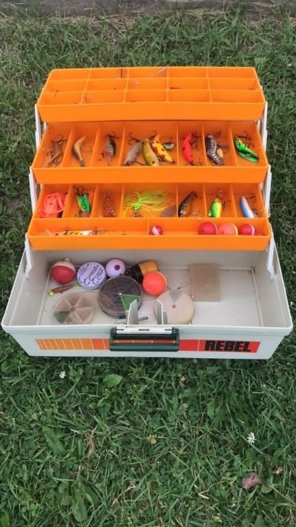 Fishing tackle box and contents
