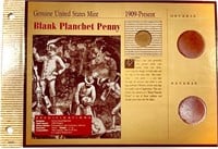Blank Planchet Penny w/ Holder COA