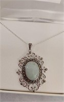 SILVERPLATED BRASS NECKLACE AND PENDANT