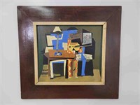 Vintage Modernist Cubist-Style Painting