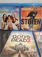 5 BLUERAY DVDS STOLEN,GODS NOT DEAD,ETC
