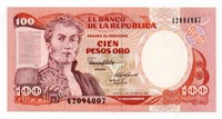 1986 Colombia 100 Pesos Oro Note
