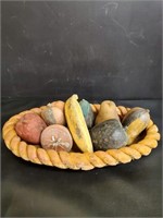 Interesting Clay Bowl with Fruit