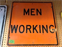 Men Working metal sign 24” X 24”