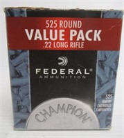 (525) Rounds of Federal 22LR HV 36GR hollow point