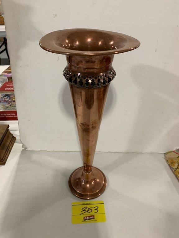 BEAUTIFUL COPPER SHEFFIELD MARKED ANTIQUE VASE -