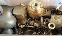 box of brass and brass like items