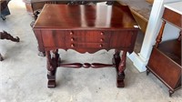 Small Mahogany Stand w/ Three Drawers & Two Doors