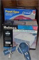 Dr. Scholl's Foot Spa, Holmes Hepa Air Purifier,