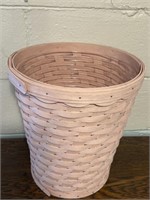 Longaberger 13"H Pink Waste Basket