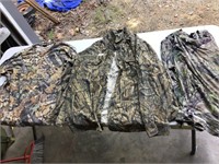 3 camo shirts. One button and two pullovers