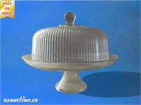 Vintage cake or pastry plate with lid