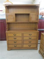 VINTAGE WOOD 8 DRAWER 2 DOOR CABINET