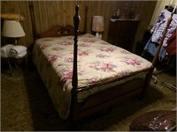 Four Post Queen Bed Frame w/ Mattresses VERY CLEAN