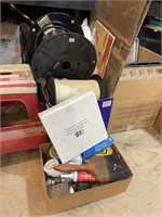 assorted garage items and plumbing items