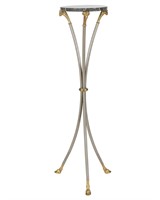 Brass and Brushed Steel Marble Top Stand