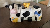 Coco Dowley Cow Holstein 3 Piece Cookie Jar!