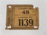 1913 PA RESIDENT HUNTERS LICENSE TAG: