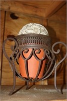 Cast Iron Flowerpot with Decorative Ball