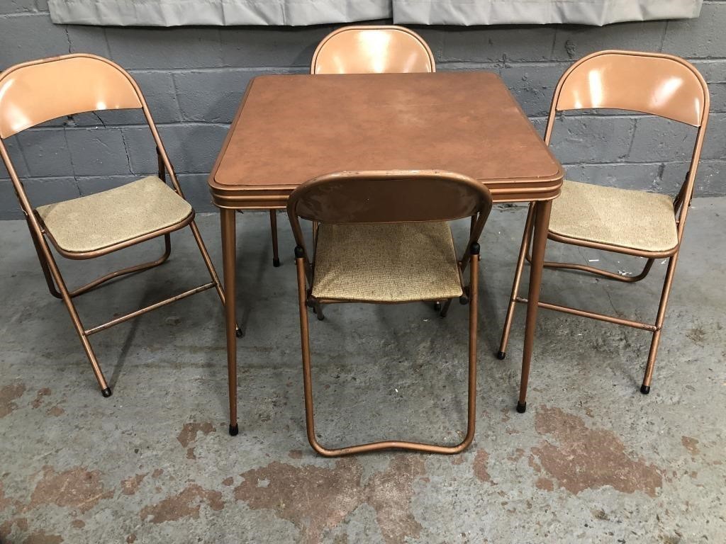 VINTAGE COOEY CARD TABLE AND CHAIRS