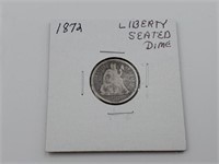 1872 US Liberty Seated Dime