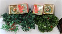 Christmas Lot - Vintage Plastic Holly Garlands &