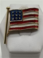 Rare Crown Trifari American Flag Pin