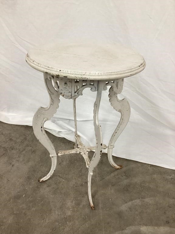 Cast Iron Painted Stand/Table, 20”T, 14”Diameter