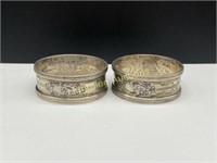 TWO ANTIQUE STERLING SILVER NAPKIN RINGS