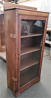 Solid Wood Glass Door Cabinet w/ Adjustable