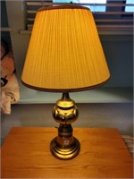 PAIR BRASS TABLE LAMPS WITH SHADES