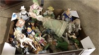 FLAT OF ASST PORCELAIN FIGURINES