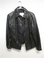 Nine West Leather Coat Jacket Size Medium