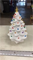 Ceramic Christmas tree lighted