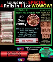 THIS AUCTION ONLY! BU Shotgun Lincoln 1c roll, 200