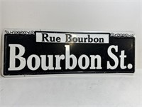 Vintage metal New Orleans Bourbon Street sign