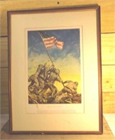 Raising our Flag at Iwo Jima, framed print