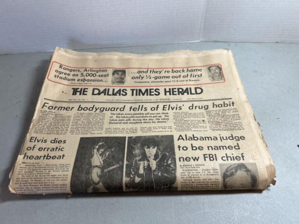 VINTAGE DALLAS TIMES HERALD NEWSPAPER AUG 17 1977