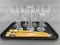 Waterford Crystal Candle Sticks & Crystal Goblets