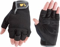 Wells Lamont Men's Fingerless Leather Work Gloves