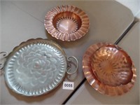 4 Assorted Pieces, Copper & Hammered Aluminum