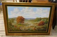 Large Hill Country Oil on Canvas, Signed.