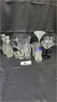 Glass Decanters, Pitcher, & Misc Drinkware