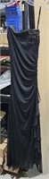 Long Black Evening Gown w/ Beaded Flower sz Sm