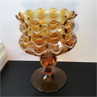 GLASS COMPOTE WITH CAMEO PEDESTAL