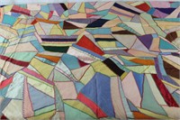 FABULOUS Vintage Unfinished Crazy Quilt